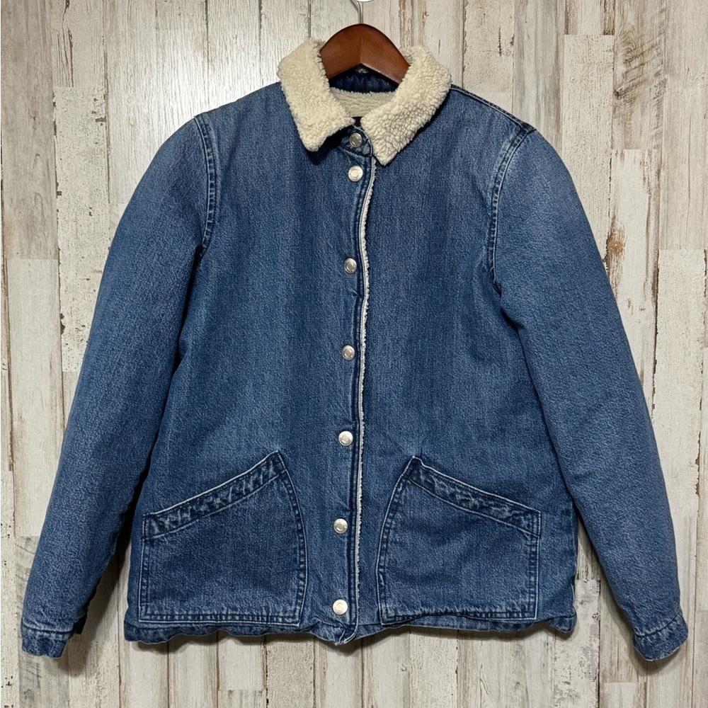 J. Crew Jean Sherpa Lined‎ Jacket XS